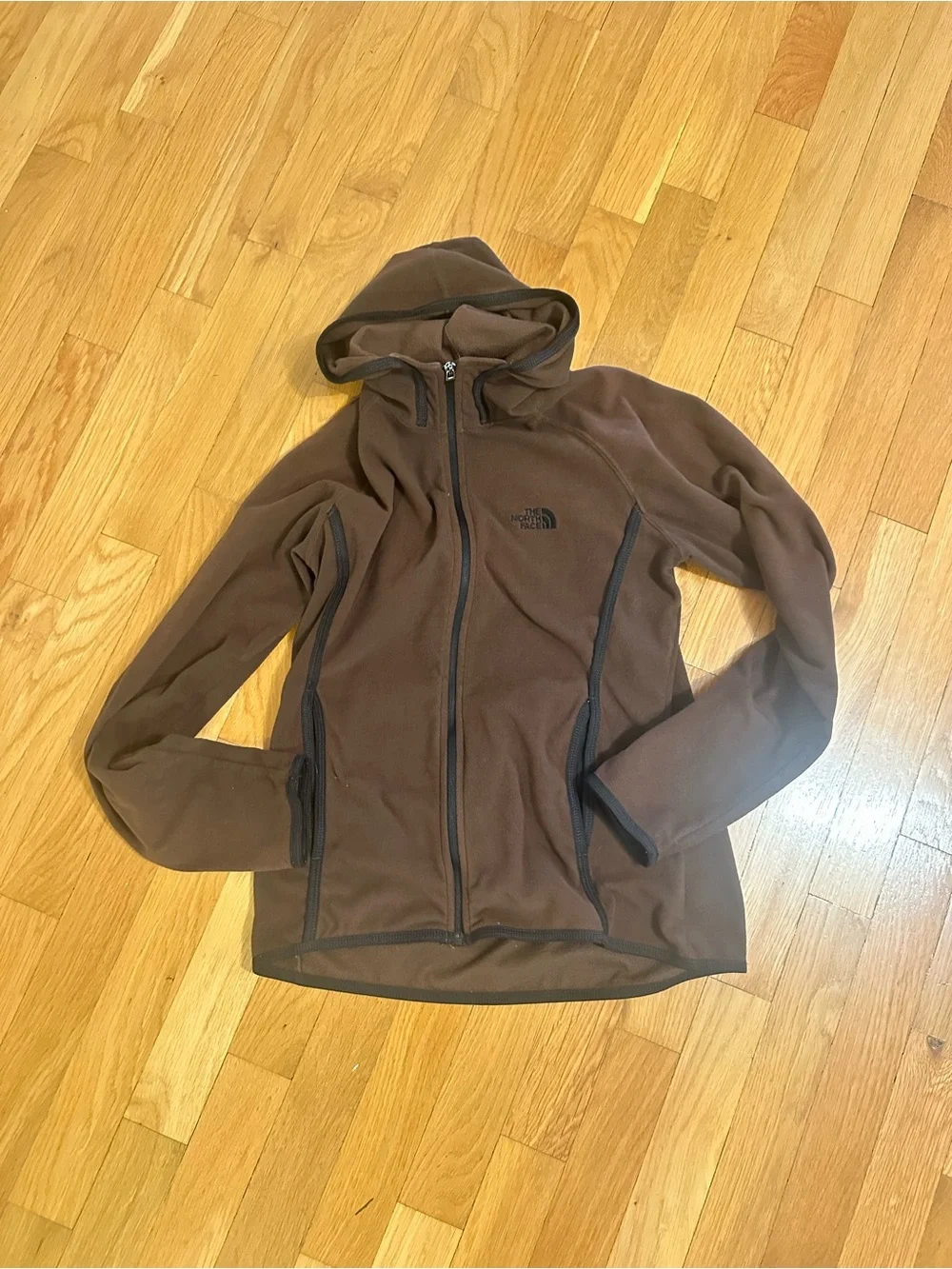 The North Face Brown Full-Zip Hoodie Fleece Jacket